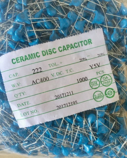 High voltage Ceramic Capacitor 102 1nF 1KV Y5P 10%，pin pitch 5mm 