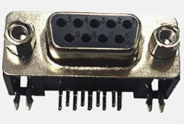 DB-9P double row horizontal curved needle female soket, VGA socket, serial connector