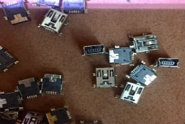 贴片mini USB，5pin，铜壳，B型