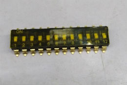 12 Position 24pin SMD DIP switch, flat push film, 2.54mm pitch