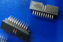 2X10pin, 2.54mm 90° curved needle male pin header， gold plated 0.8U