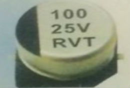 100uF25V 6.3X7.7 ,RVT brand SMD aluminum electrolytic capacitor 